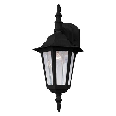 Maxim One Light Black Clear Glass Wall Lantern 3002CLBK